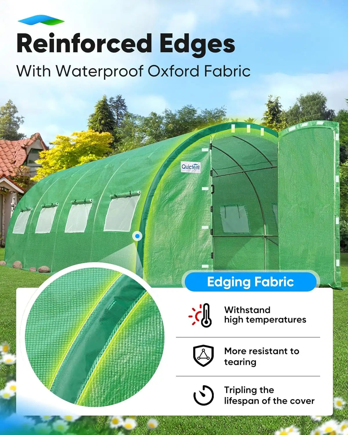 Quictent 20x10x6.6 FT Heavy Duty Walk-In Greenhouse for Outdoors, Reinforced Top Hoop Tunnel Greenhouse with Dual Doors, Large Winter Greenhouse for Garden Backyard Plants