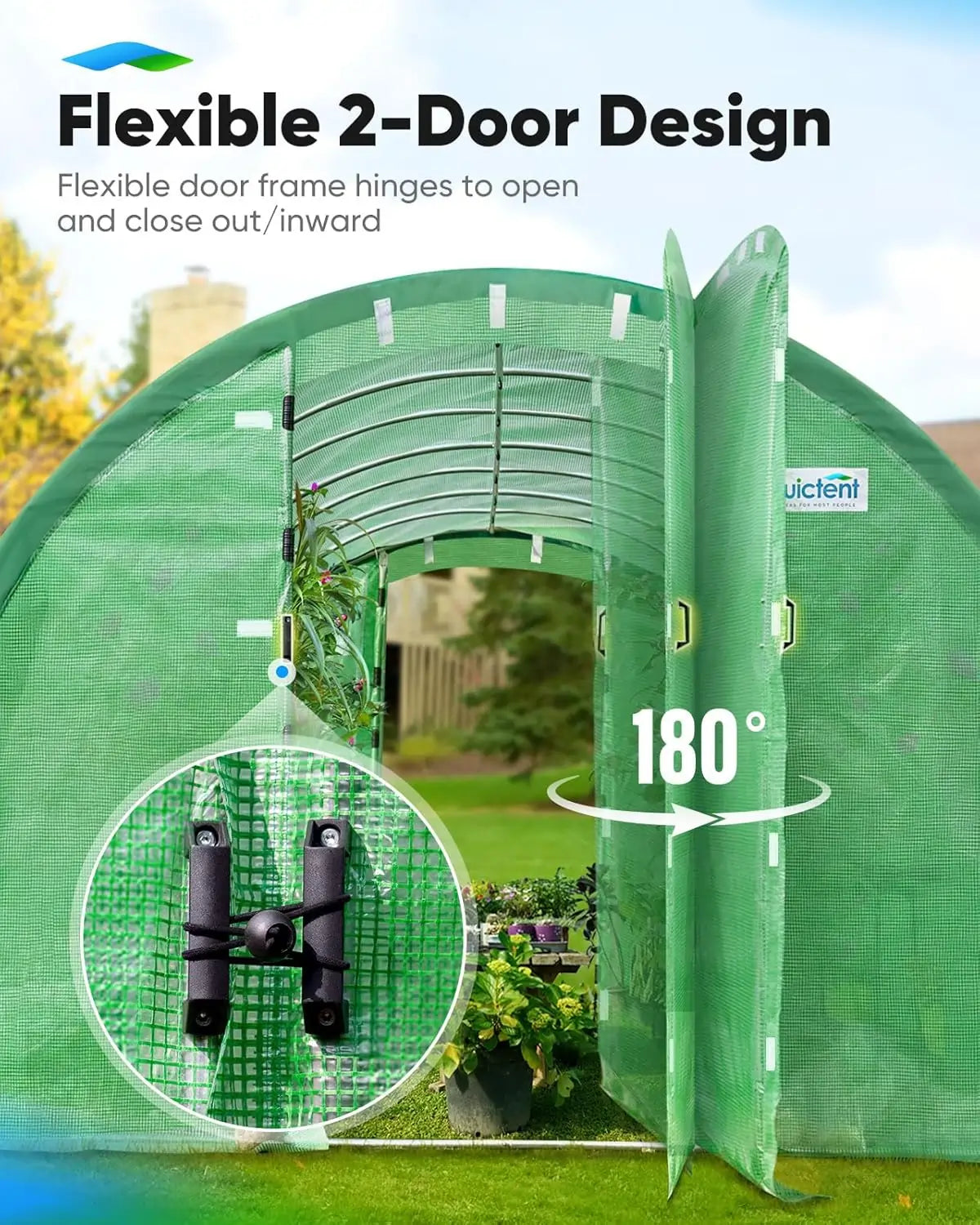 Quictent 20x10x6.6 FT Heavy Duty Walk-In Greenhouse for Outdoors, Reinforced Top Hoop Tunnel Greenhouse with Dual Doors, Large Winter Greenhouse for Garden Backyard Plants