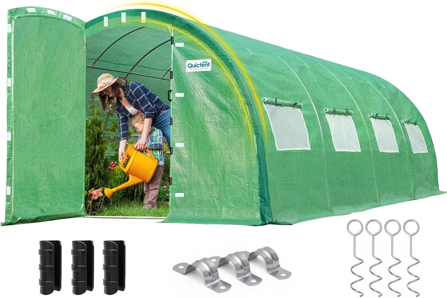 Quictent 20x10x6.6 FT Heavy Duty Walk-In Greenhouse for Outdoors, Reinforced Top Hoop Tunnel Greenhouse with Dual Doors, Large Winter Greenhouse for Garden Backyard Plants