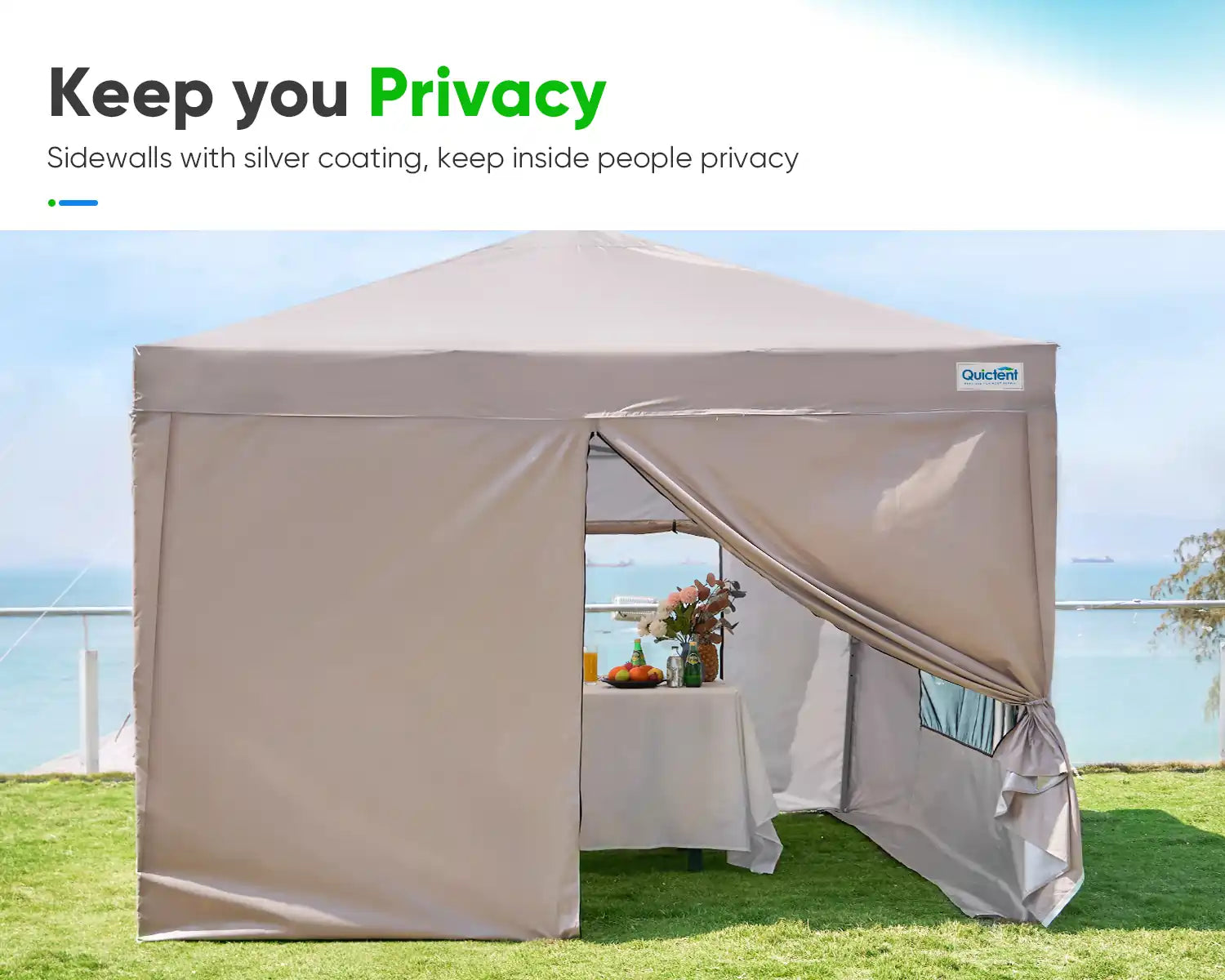 Quictent Privacy 8x8/10x10/10x20 Portable Pop Up Canopy with Sidewalls