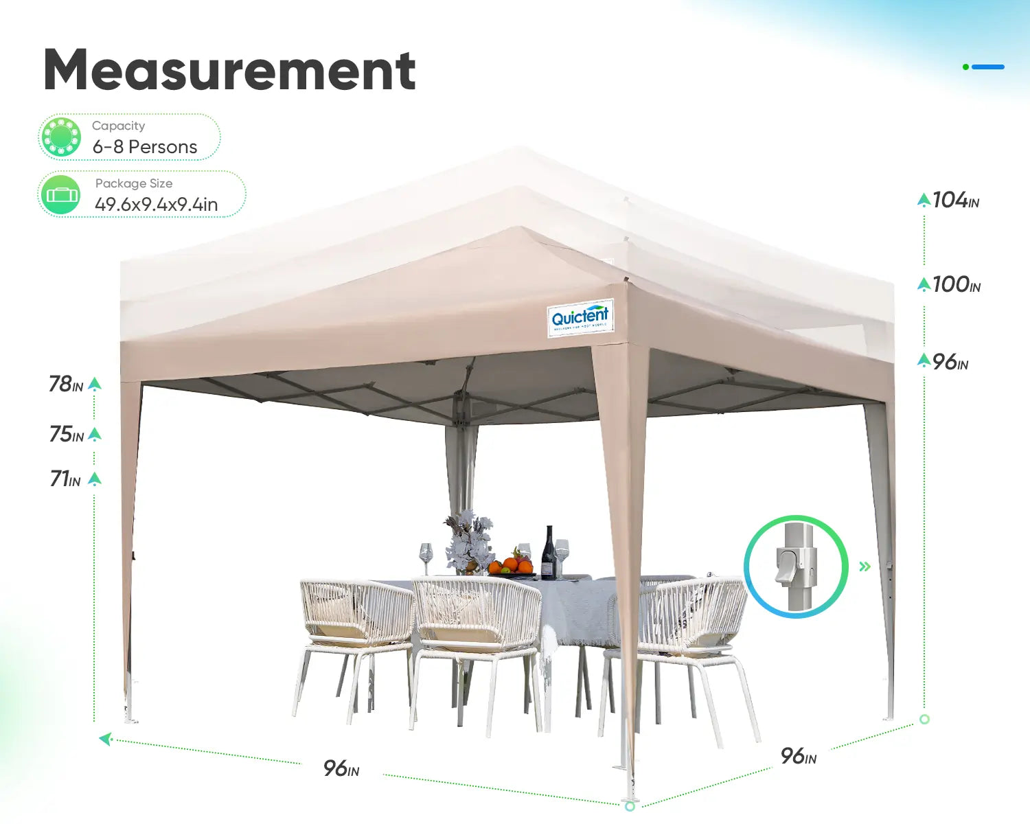 Quictent Privacy 8x8/10x10/10x20 Portable Pop Up Canopy with Sidewalls