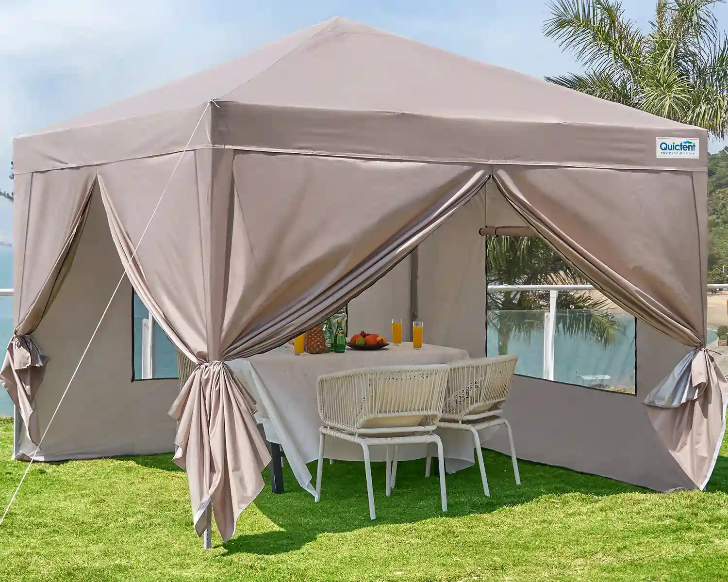 Quictent Privacy 8x8/10x10/10x20 Portable Pop Up Canopy with Sidewalls