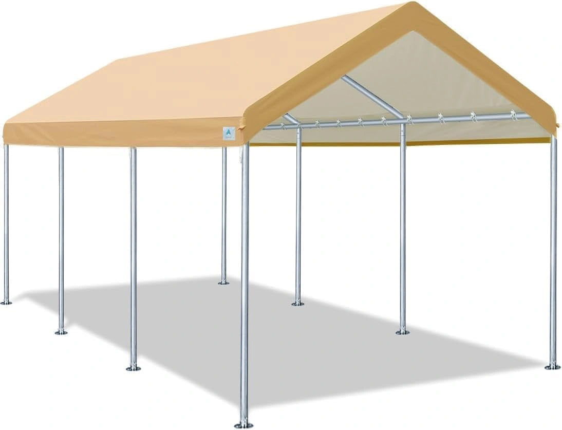 Car Canopy Garage Party Tent Boat Shelter#color_beige-10'x20'