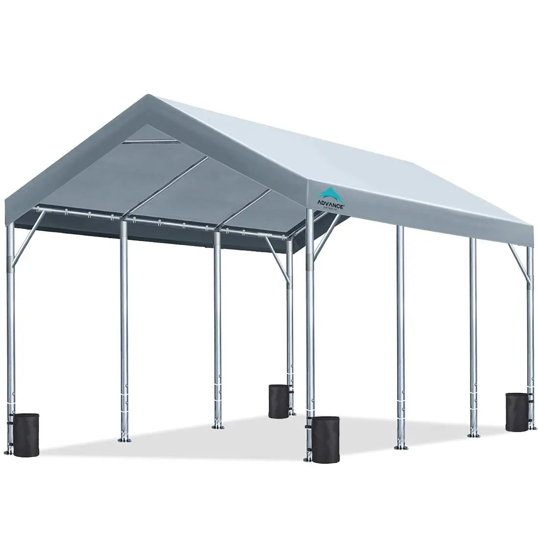 Gray 12x20 ft Heavy Duty Carport#color_gray-12'x20'