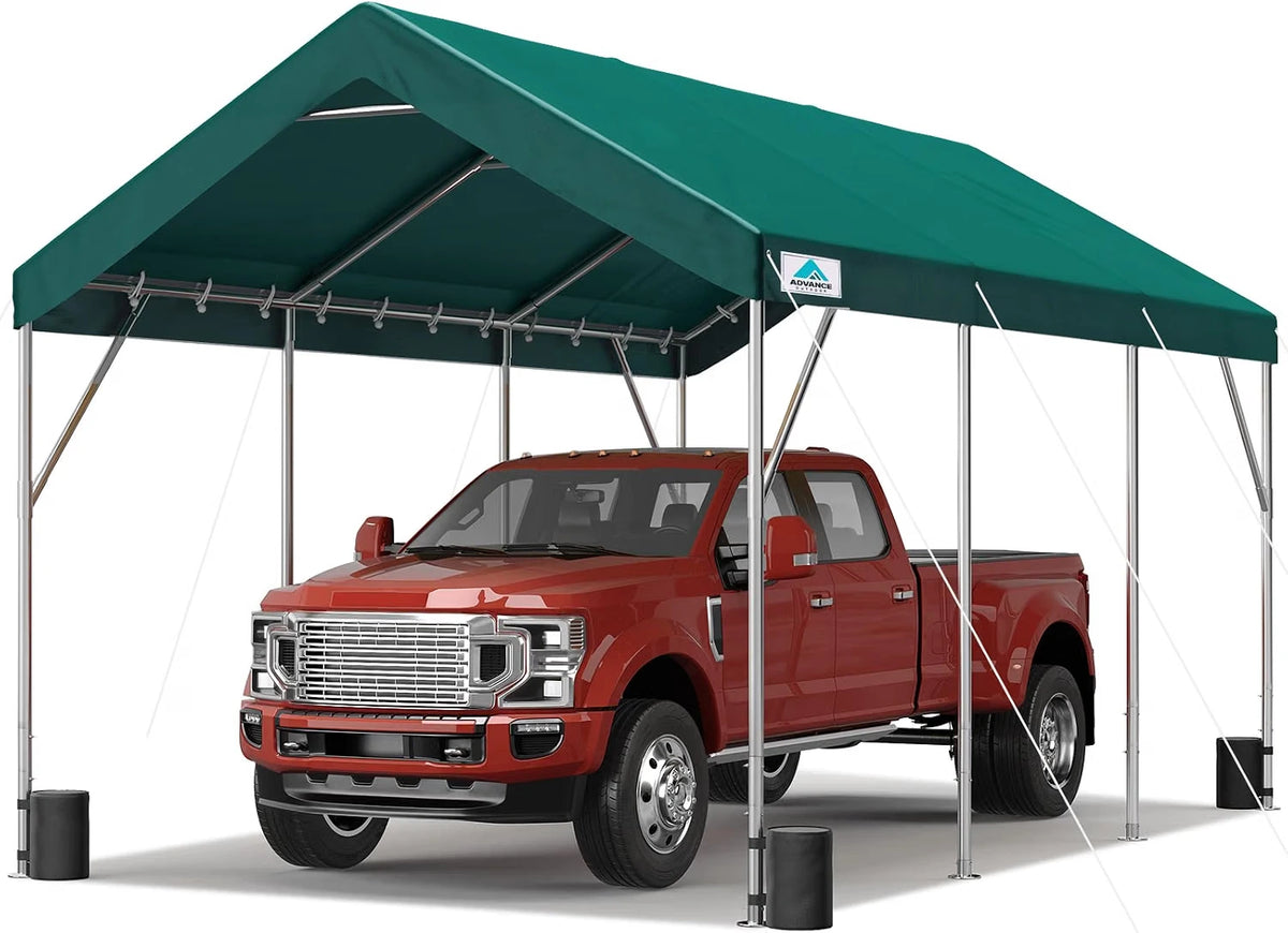 Adjustable 12x20ft Heavy Duty Carport Green#style_green-12'x20'