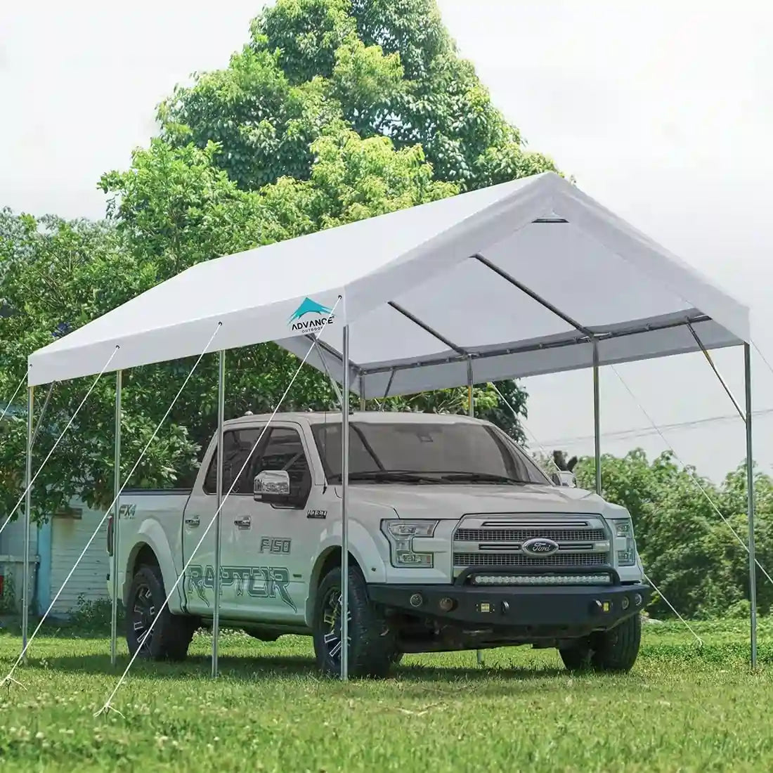 Potable Car Canopy Garage Party Tent Boat Shelter White#color_white-12'x20'