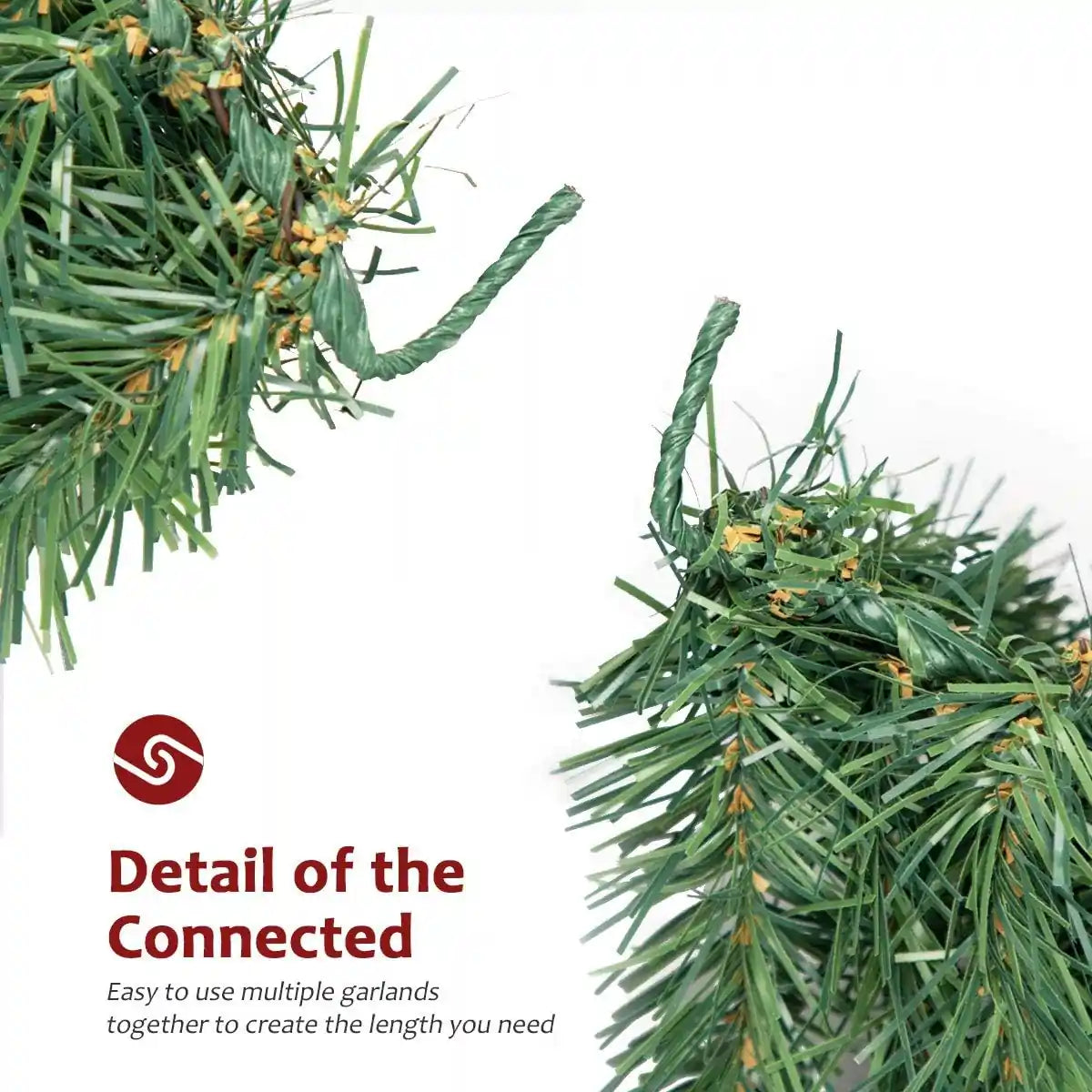 Decoration Flocked Garland with Pine Cones 