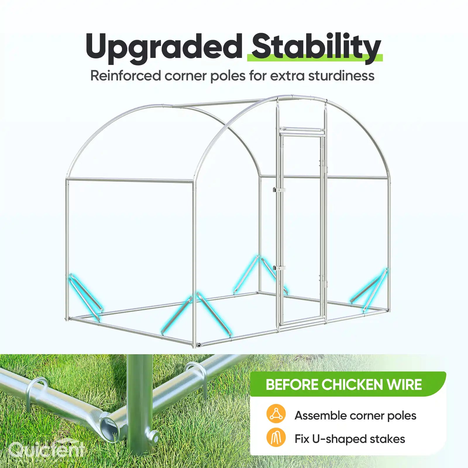 Stable Rust-Resistant Supporting Frame#size_6.5x9FT with Ladder+Swing