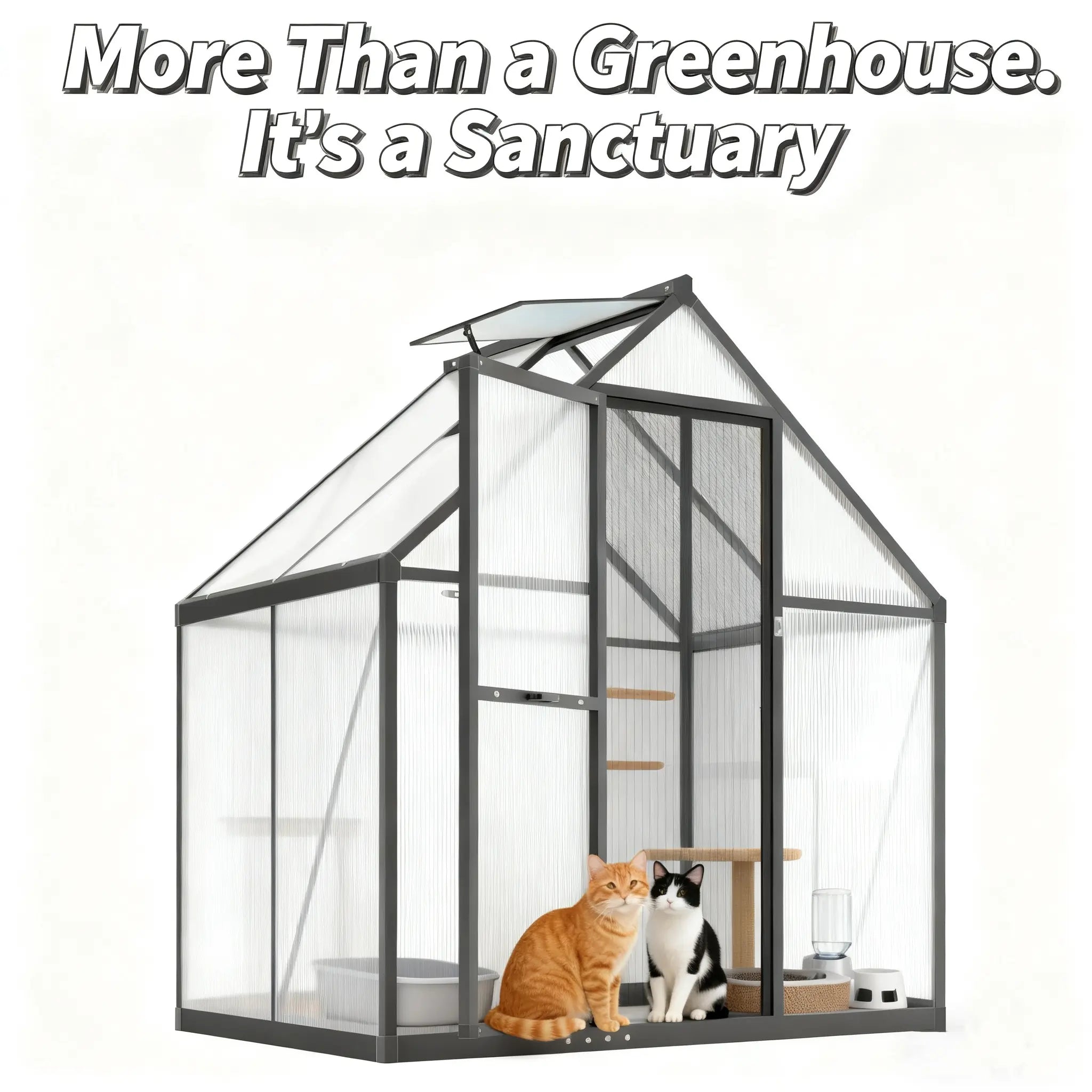 More Than a Greenhouse. It's a Sanctuary for pets#size_3.7X5.6X6.4ft-Black