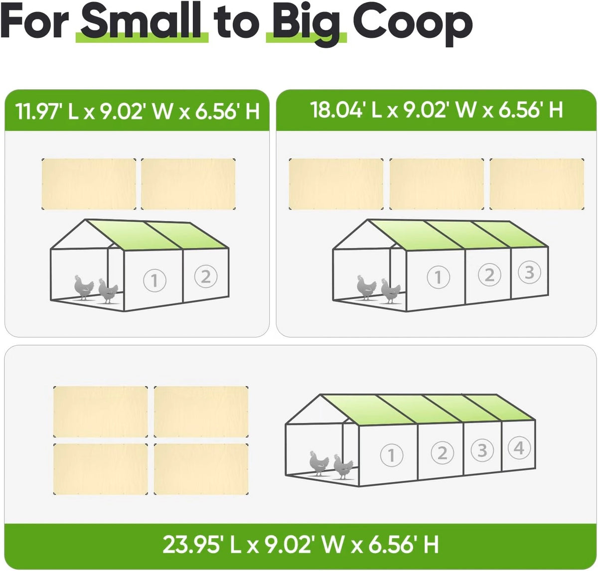 1 PCS Chicken Coop Replacement Top Cover Beige