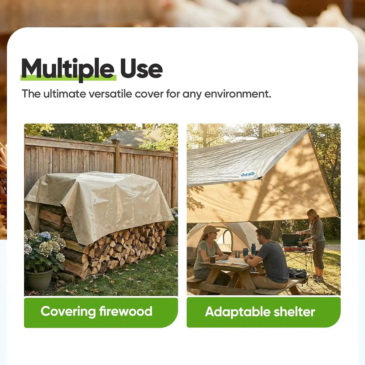 1 PCS Chicken Coop Replacement Top Cover Beige