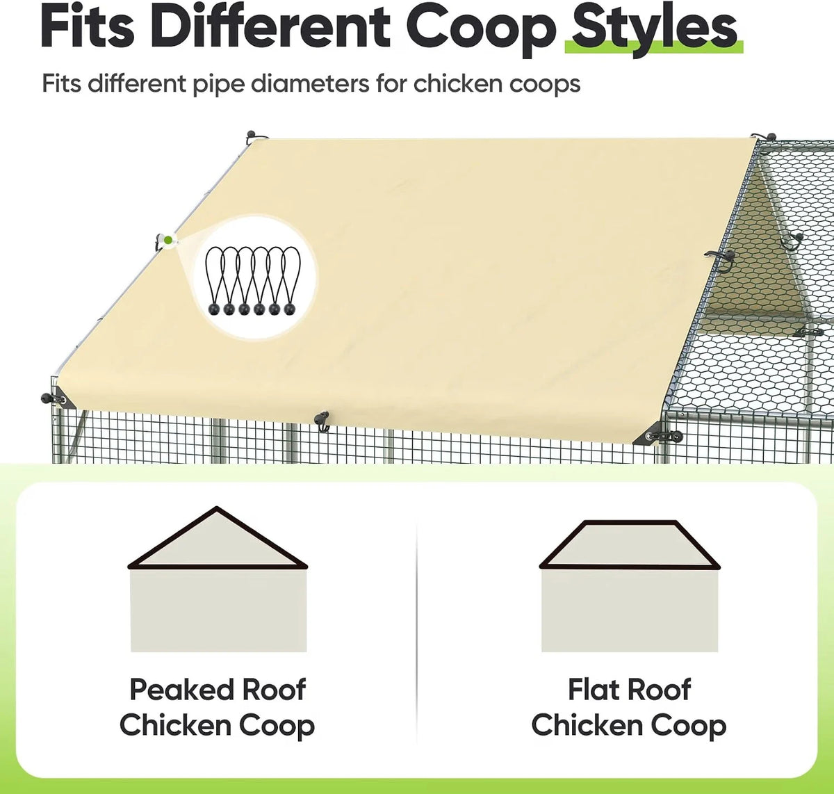 1 PCS Chicken Coop Replacement Top Cover Beige