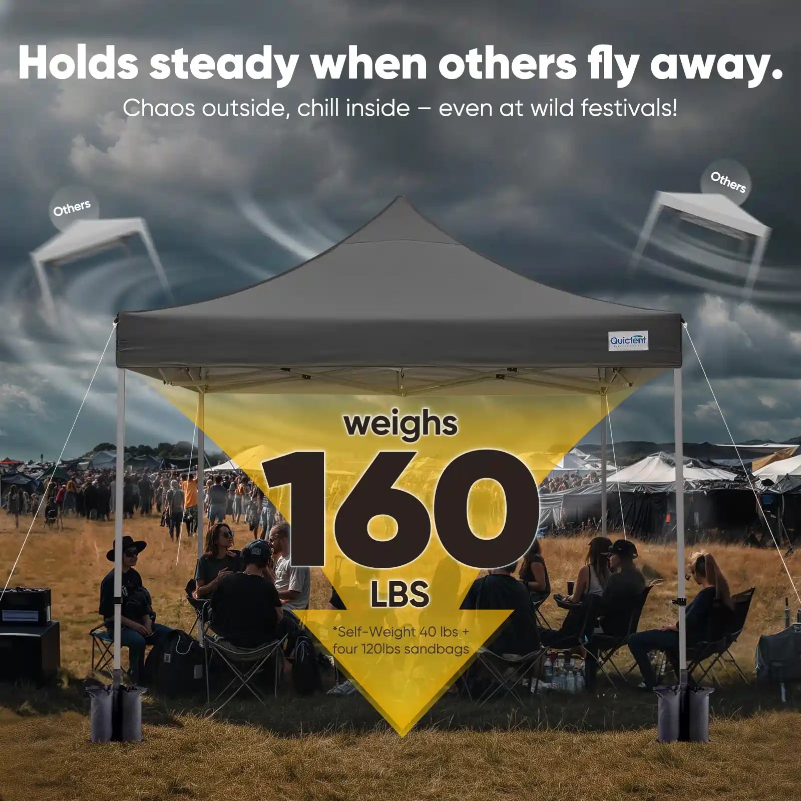 Holds strong in storms#style_10x10 No Sidewall-Gray