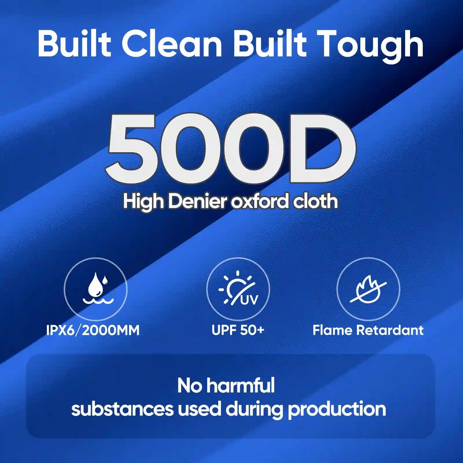 500D high denier oxford cloth#style_10x10 With 1 Sidewall-Blue