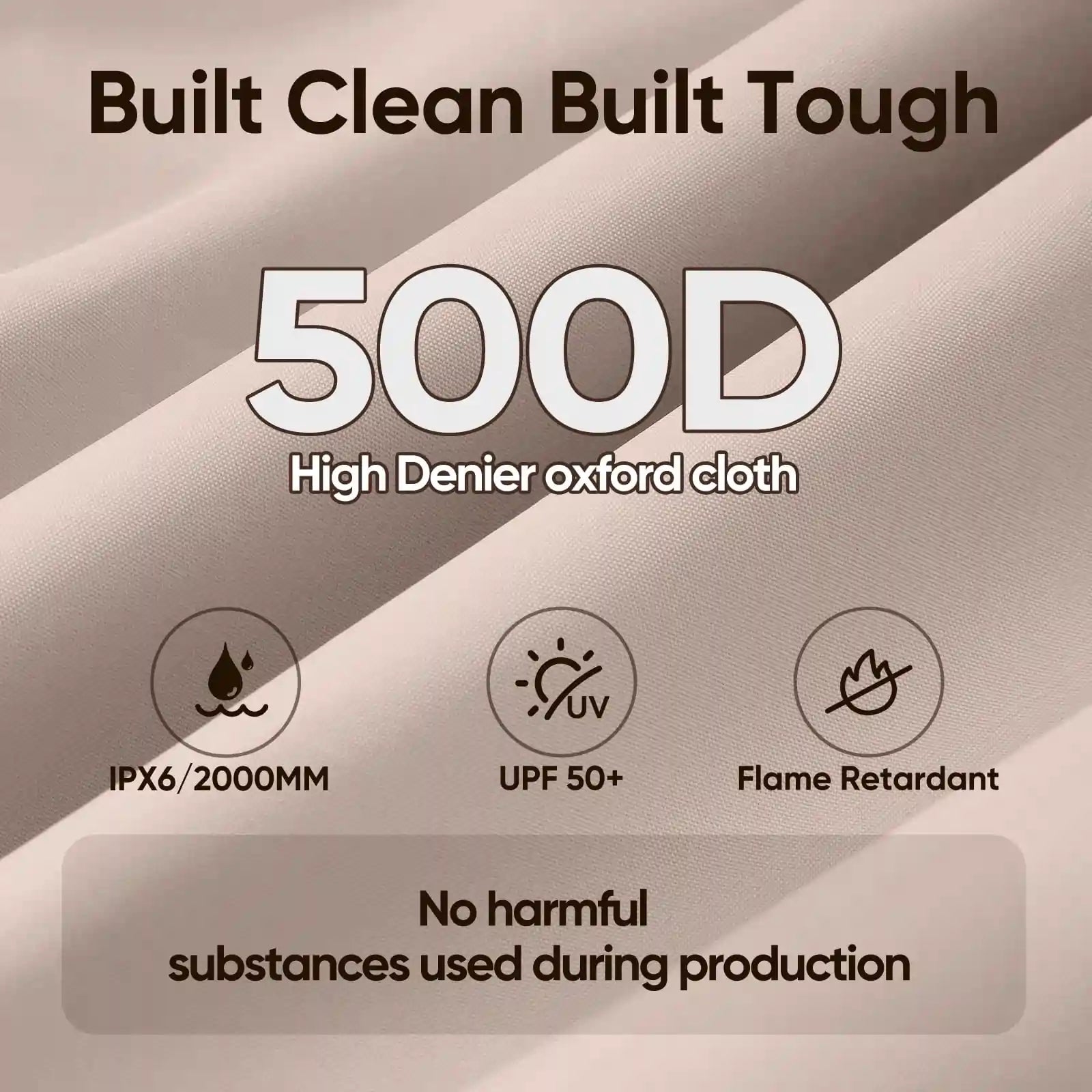 500D silver-coated Oxford fabric#style_10x15 With 1 Sidewall-Beige
