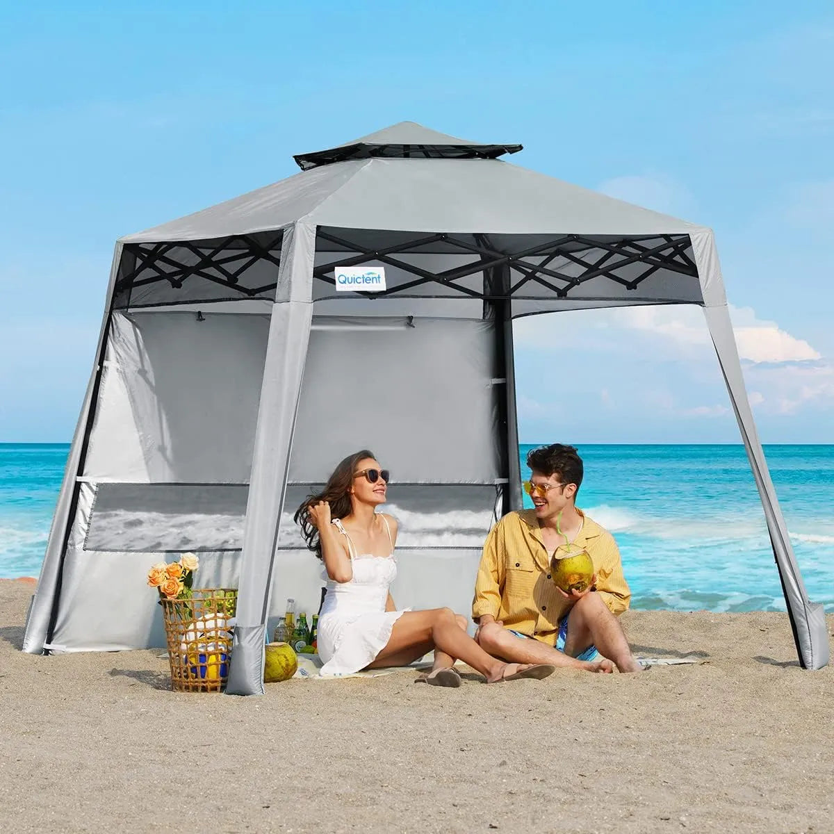 10x10 Gray  Portable Pop up Canopy Tent