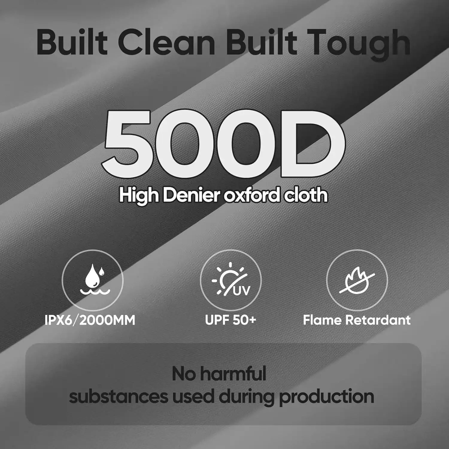 500D high denier oxford cloth#style_10x20 No Sidewall-Gray