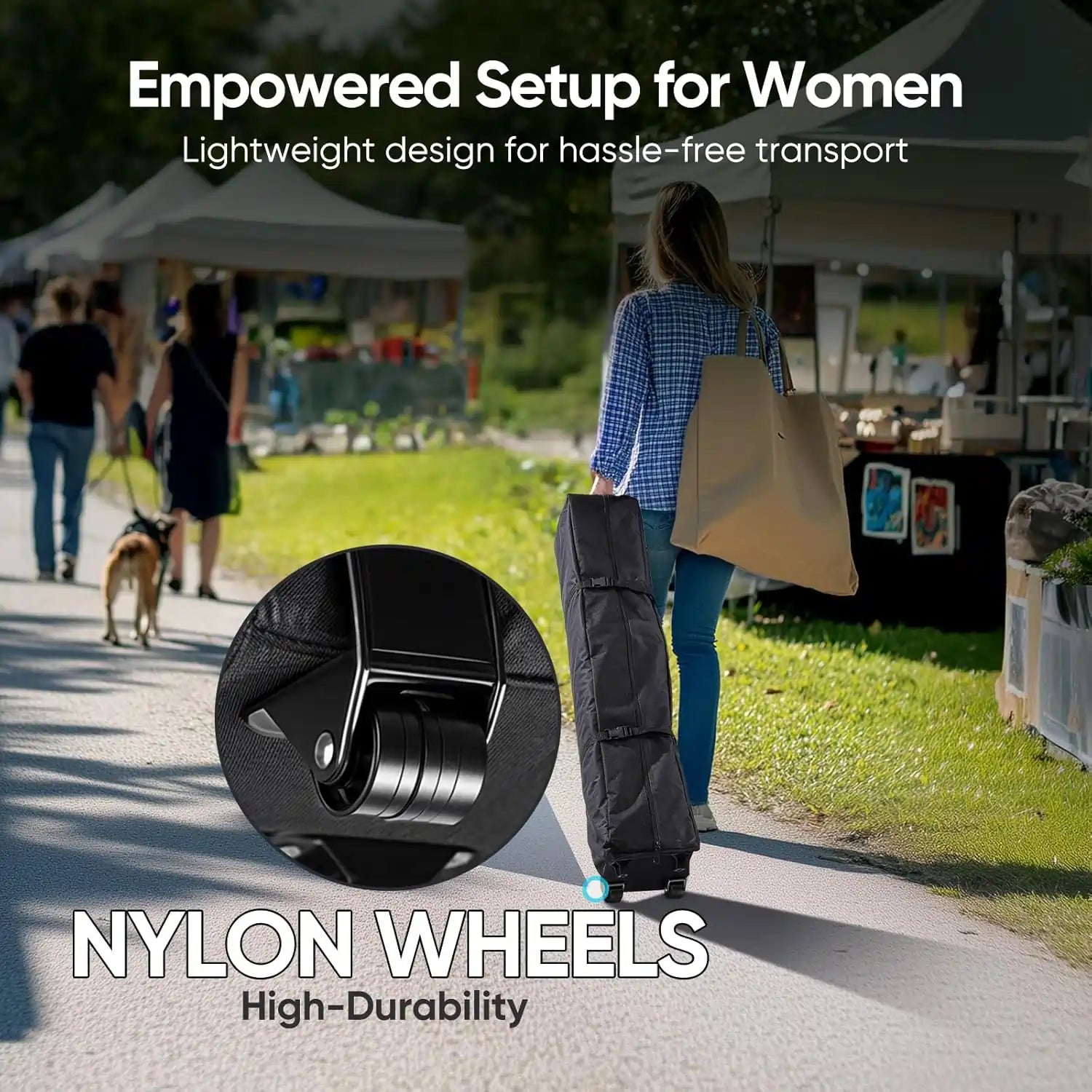 a roller bag nylon wheels#style_10x20 No Sidewall-Gray