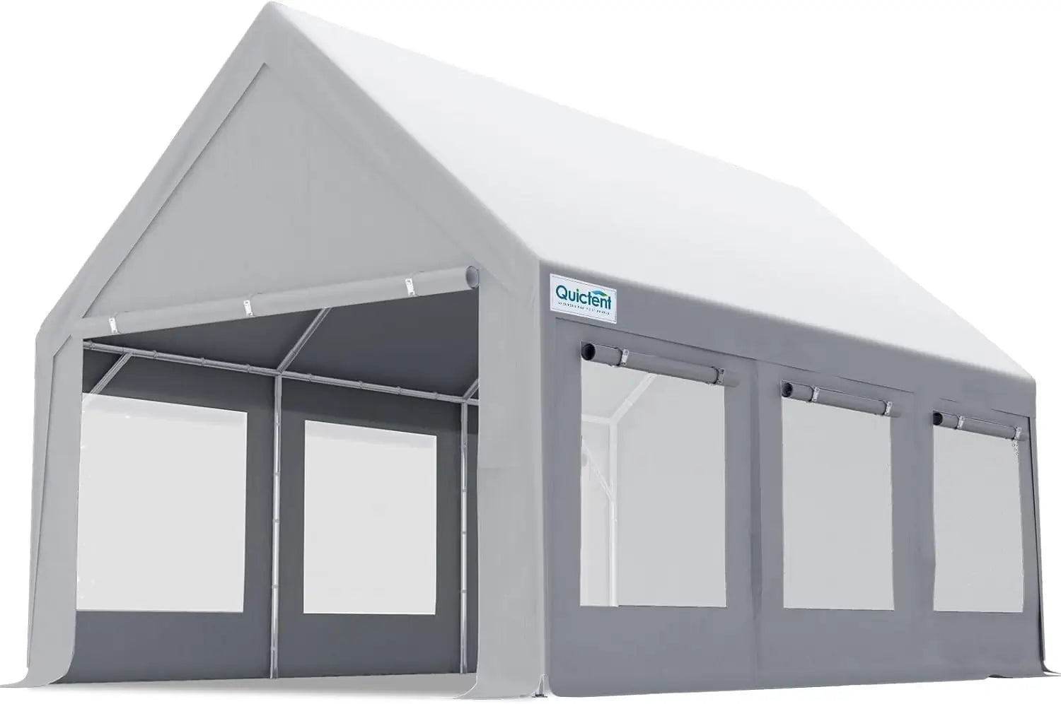 Heavy Duty 12x20ft Carport Tent with Ultra-High Peak#size_12X20-Gray