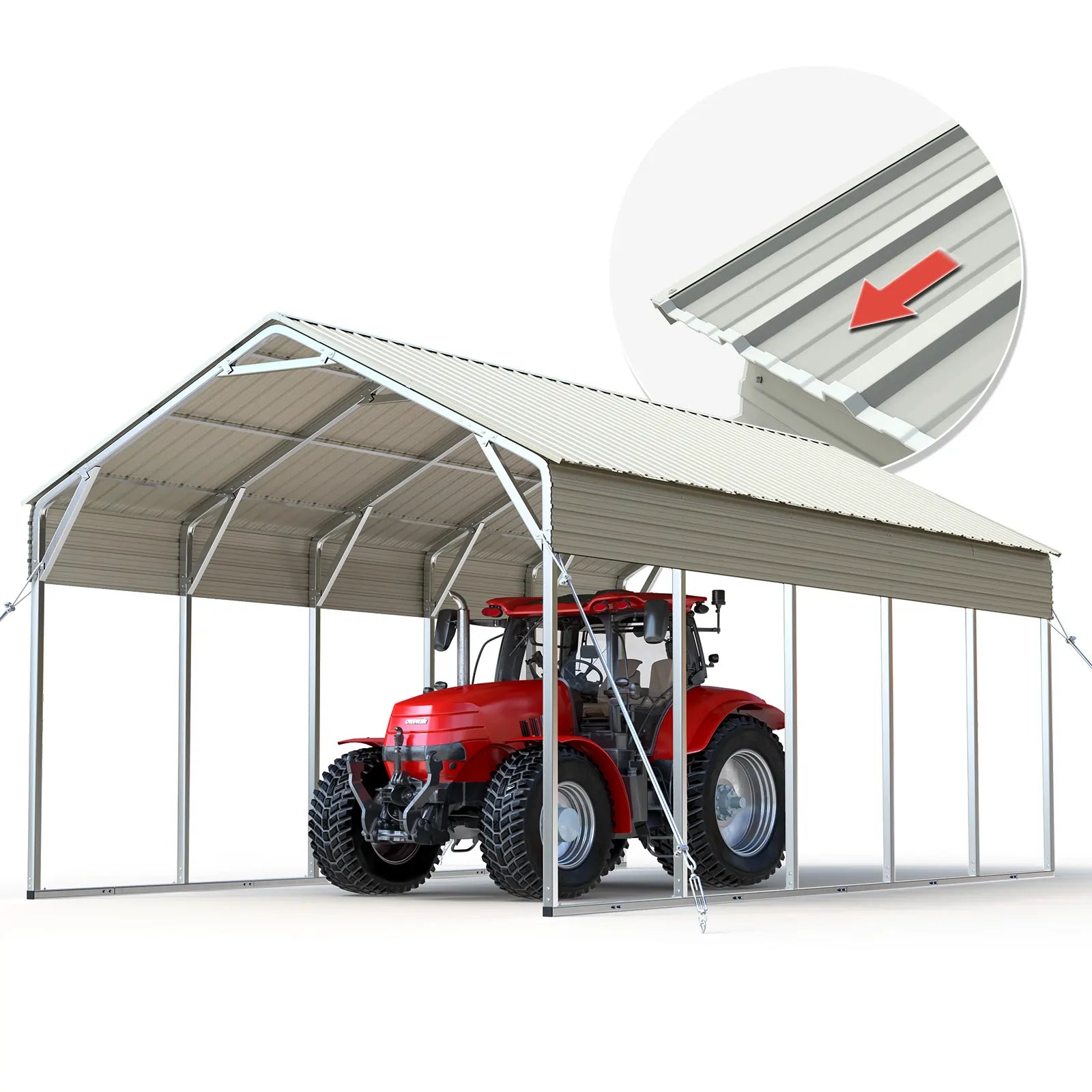 13x26 FT Heavy Duty Metal Carport#size_13X26ft