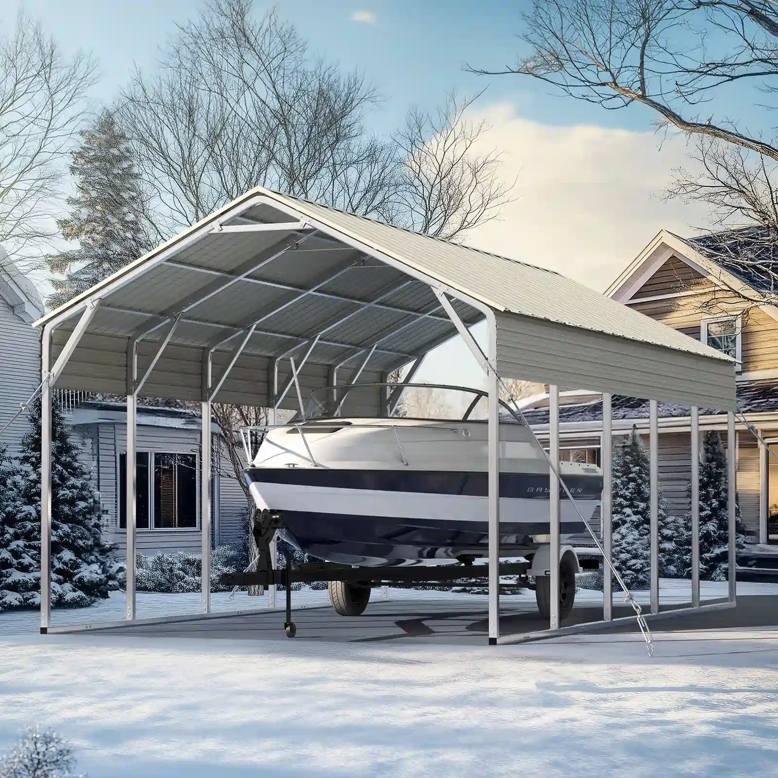 Weatherproof Rust-Resistant Car Canopy#size_13X26ft