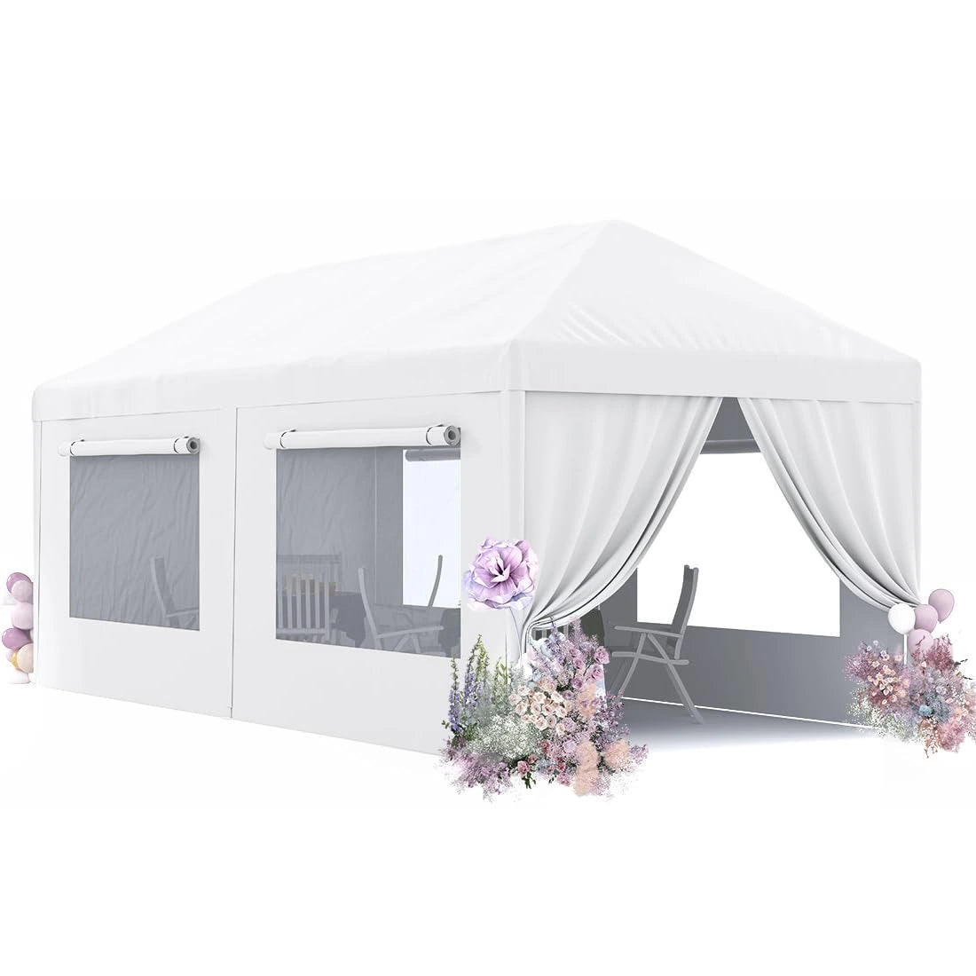 10x20 Heavy Duty Party Tent with 4 Removable Mesh Windows#style_Mesh Window
