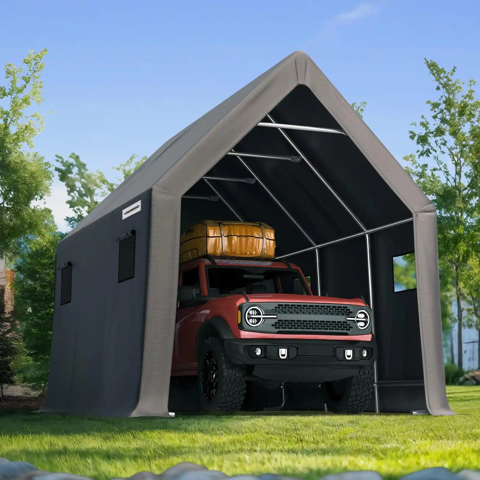 KING BIRD 10X15FT Heavy Duty Storage Shed#size_10' x 15'-Peak