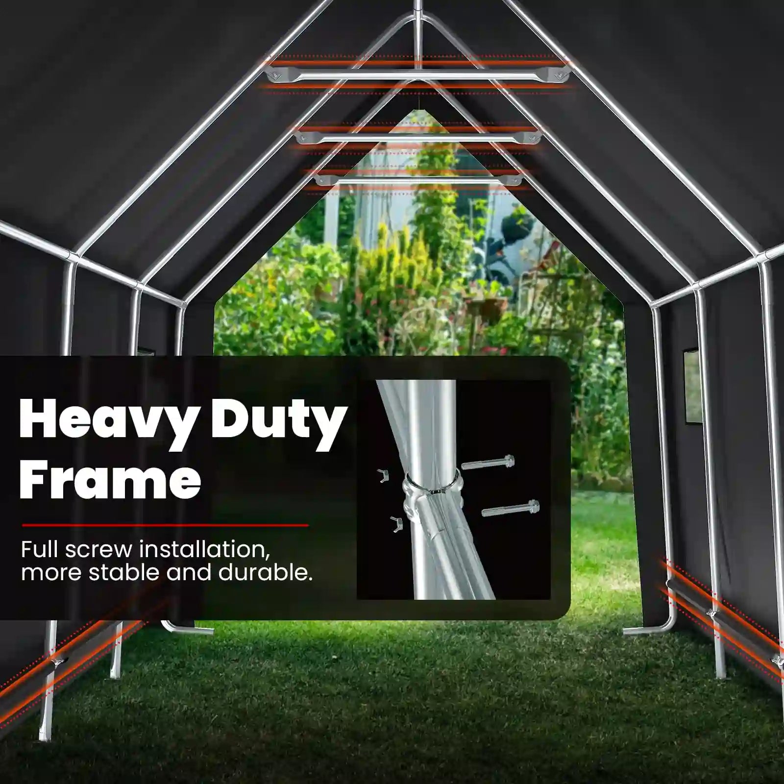 heavy-duty frame for stability and durability#size_10' x 15'-Peak