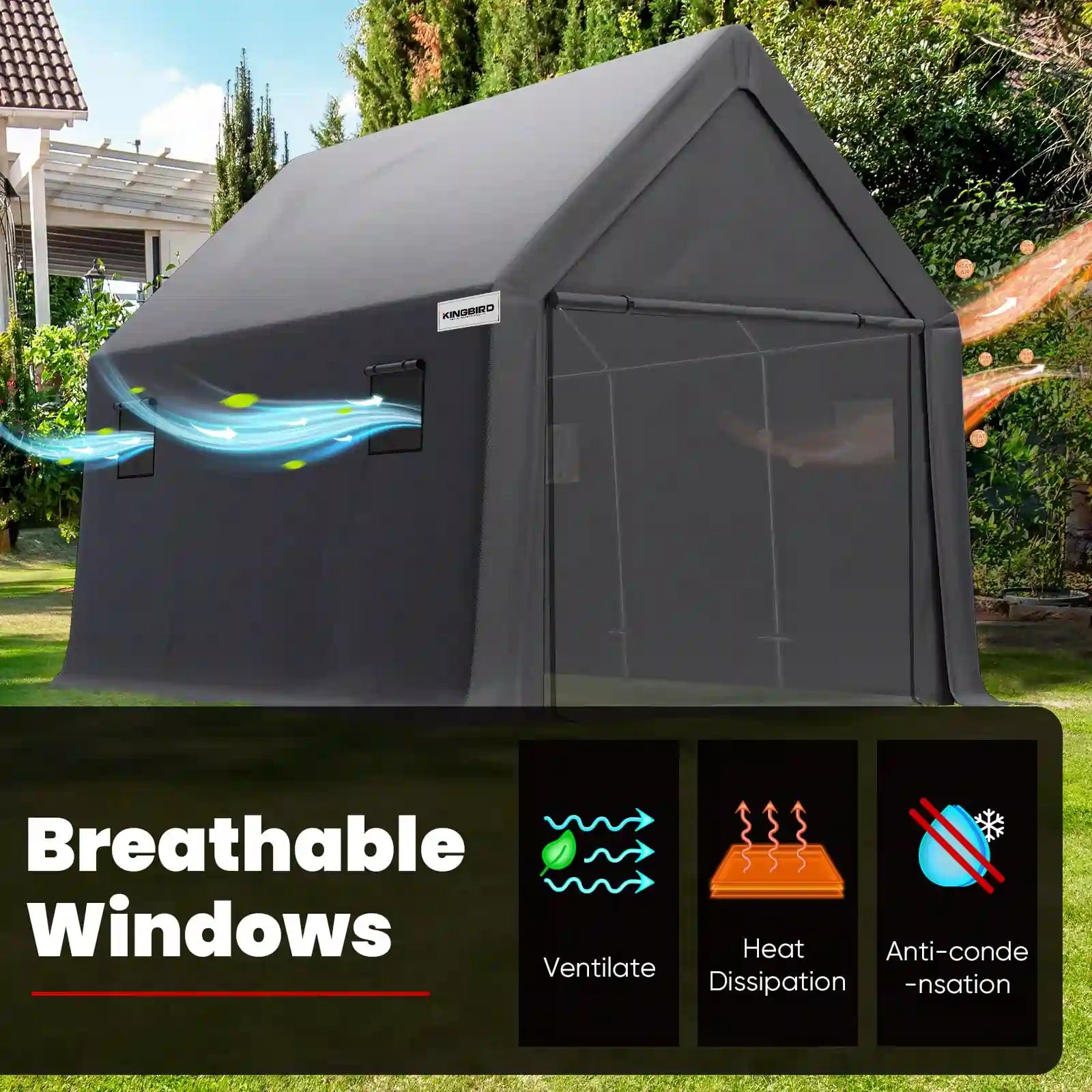 breathable side mesh vents windows#size_10' x 15'-Peak