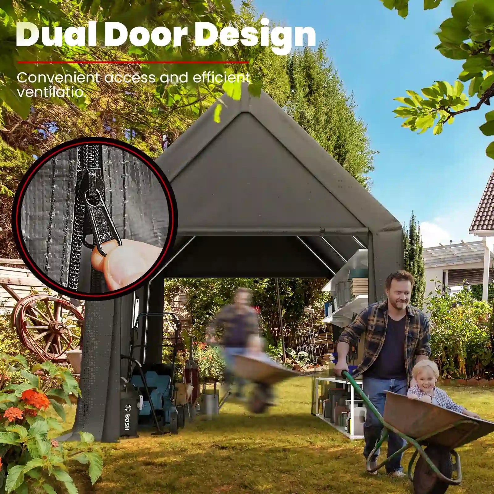 Outdoor Storage Shed with dual door#size_10' x 15'-Peak