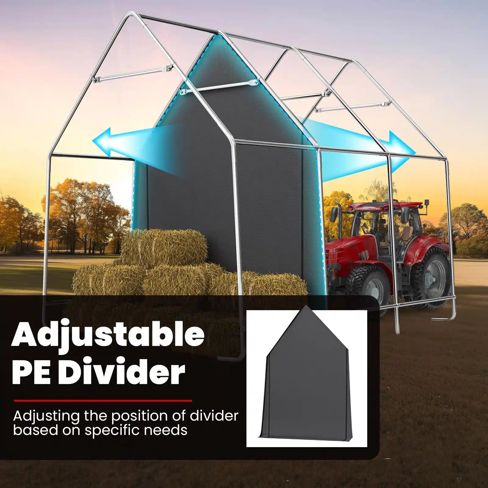 Adjustable Extra-thick Fabric PE divider#size_10' x 15'-Peak
