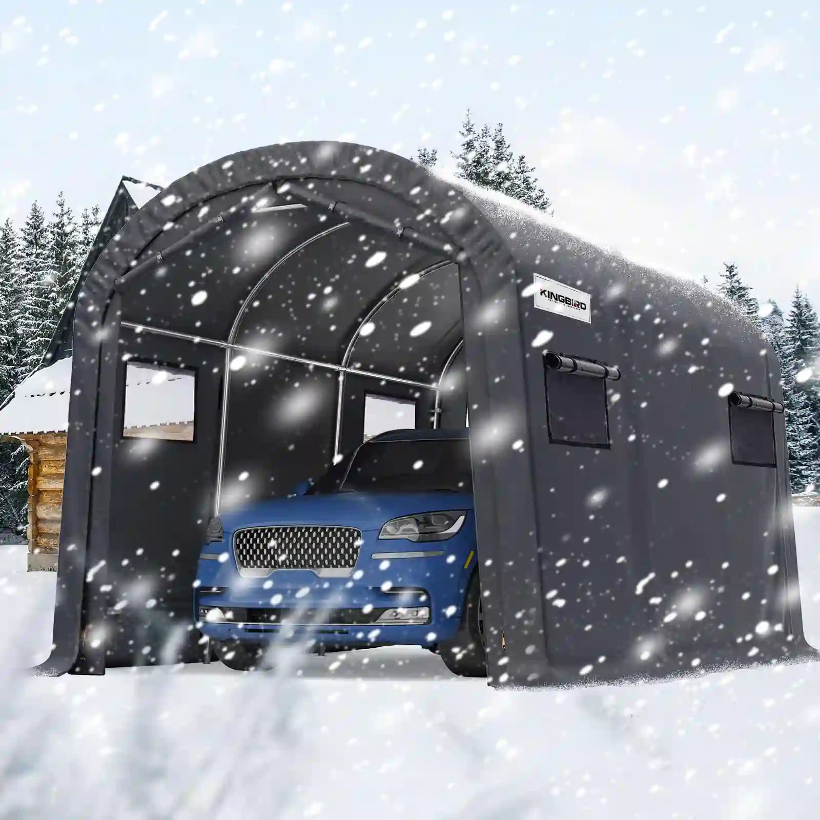 KING BIRD 10' x 15' Round Style Garage Shelter#size_10' x 15'-Round