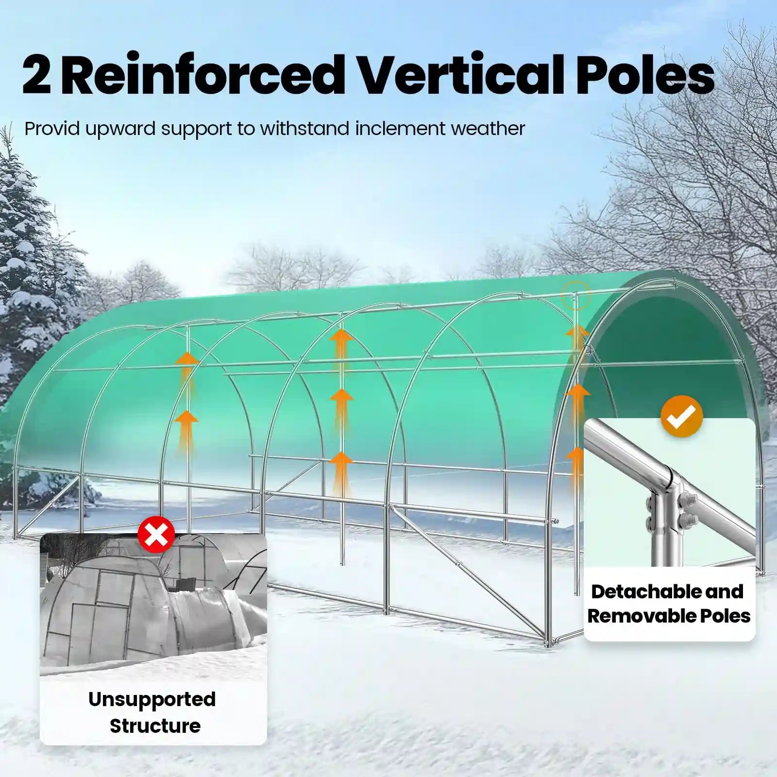 3 top crossbars & 2 vertical poles#color_25ft-Green
