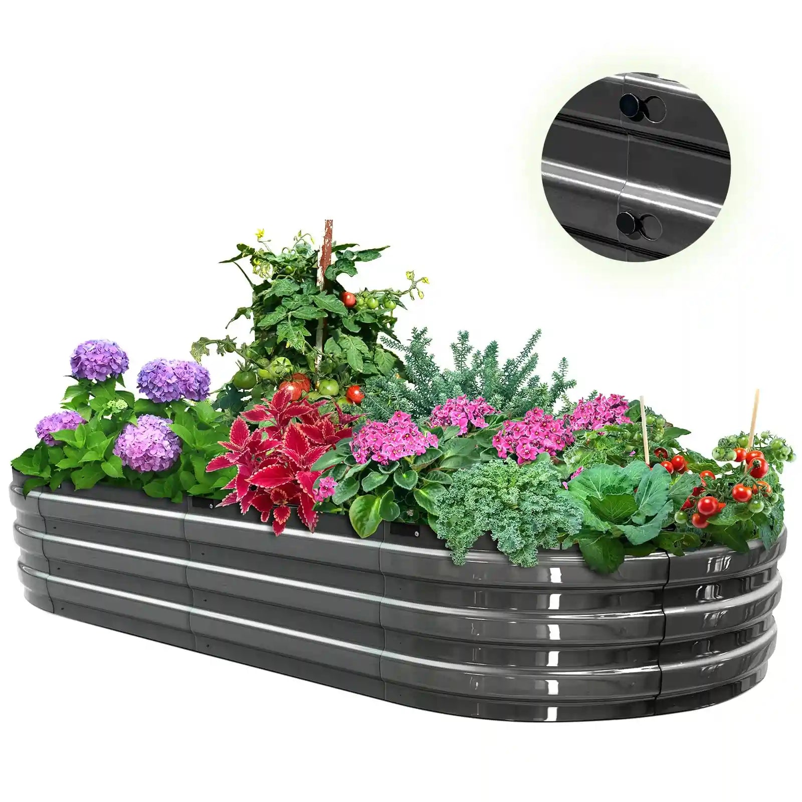 KING BIRD Screwless Raised Garden Bed 6x3x1ft#size_6x3x1ft