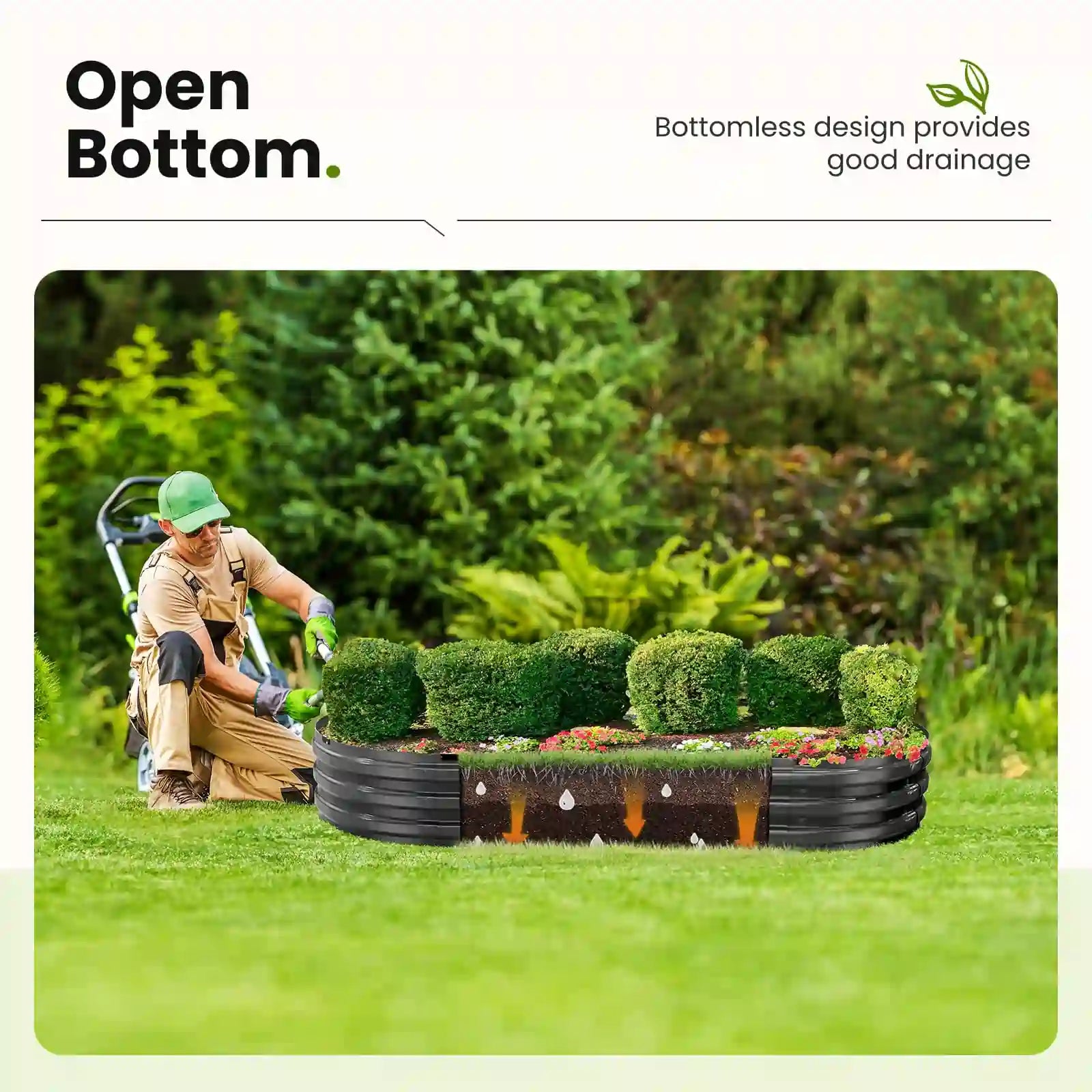 KING BIRD Screwless Raised Garden Bed 6x3x1ft open bottom#size_6x3x1ft