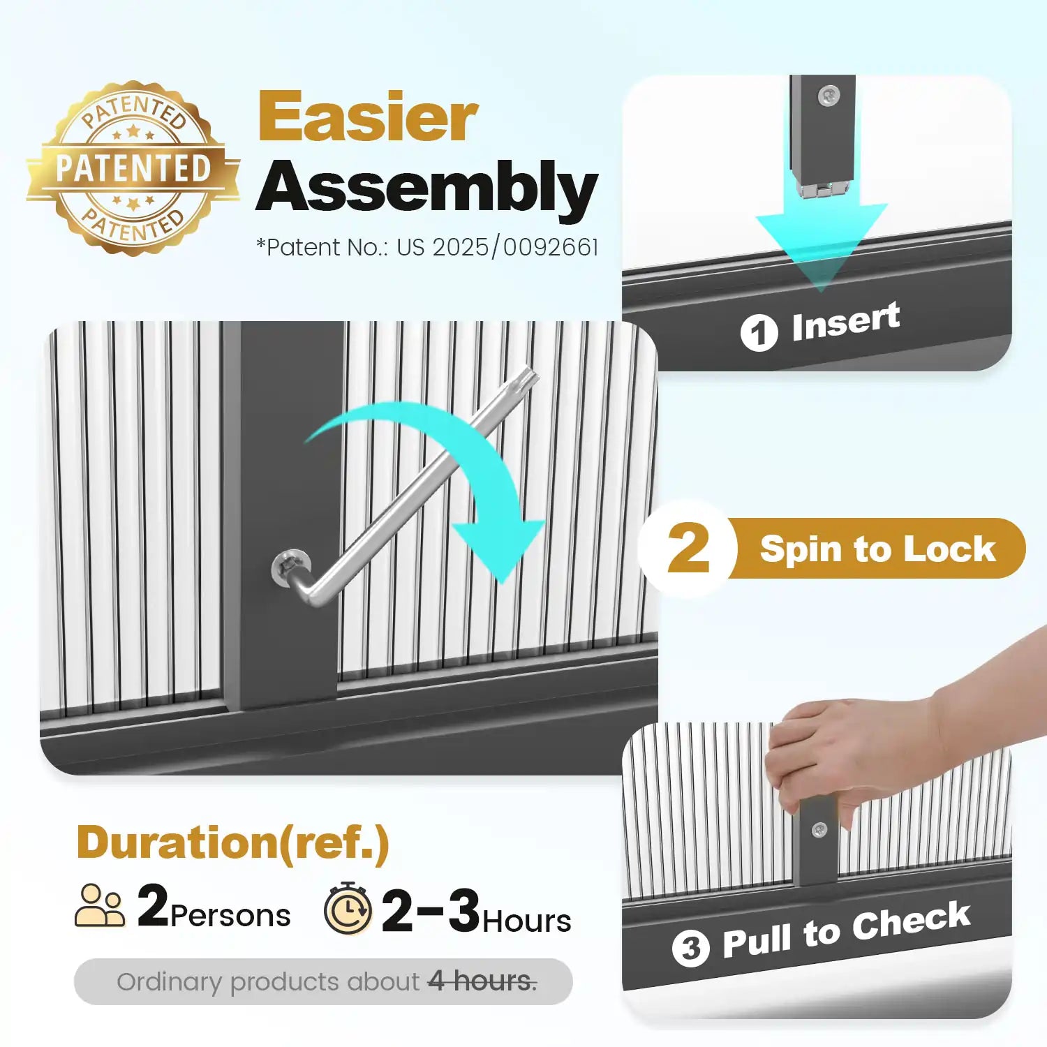 easy assemble in 2-3 hours#size_7.4X5.6X6.4ft-Black