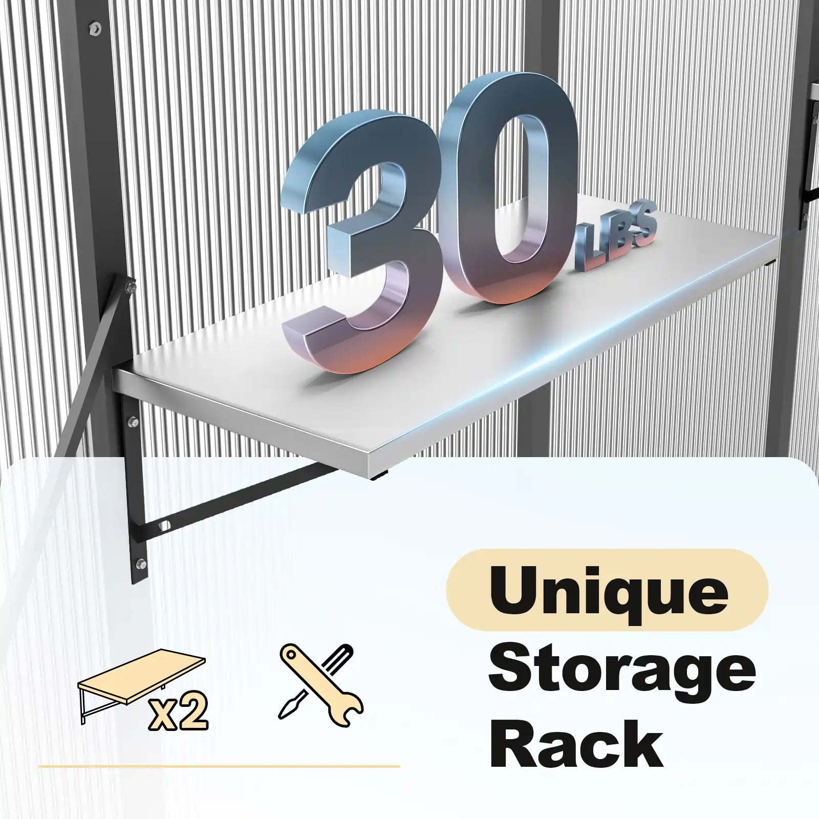 Unique Storage Rack#size_7.4X5.6X6.4ft-Black