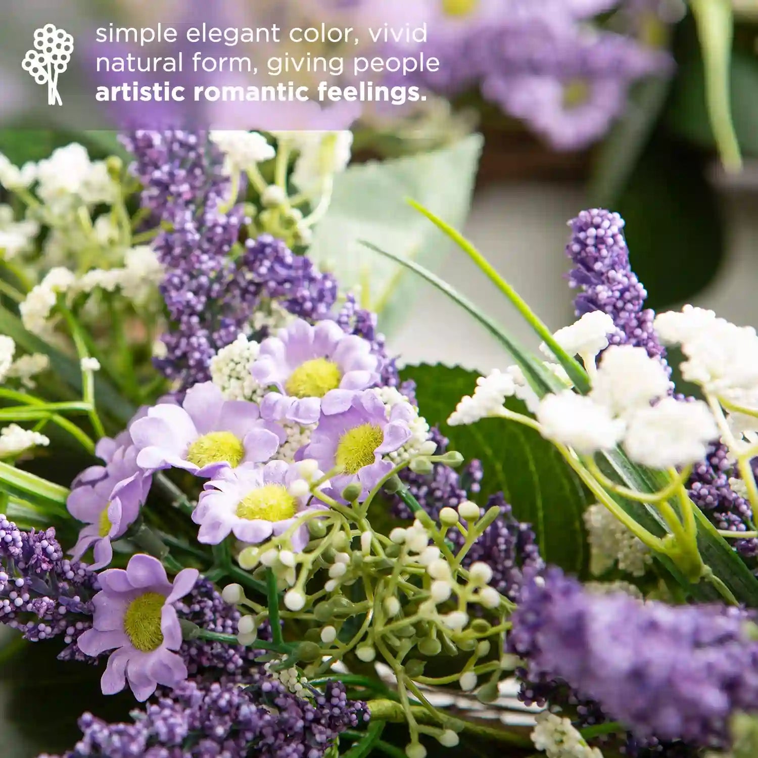 Artificial Lavender Greenery Wreath#color_purple02