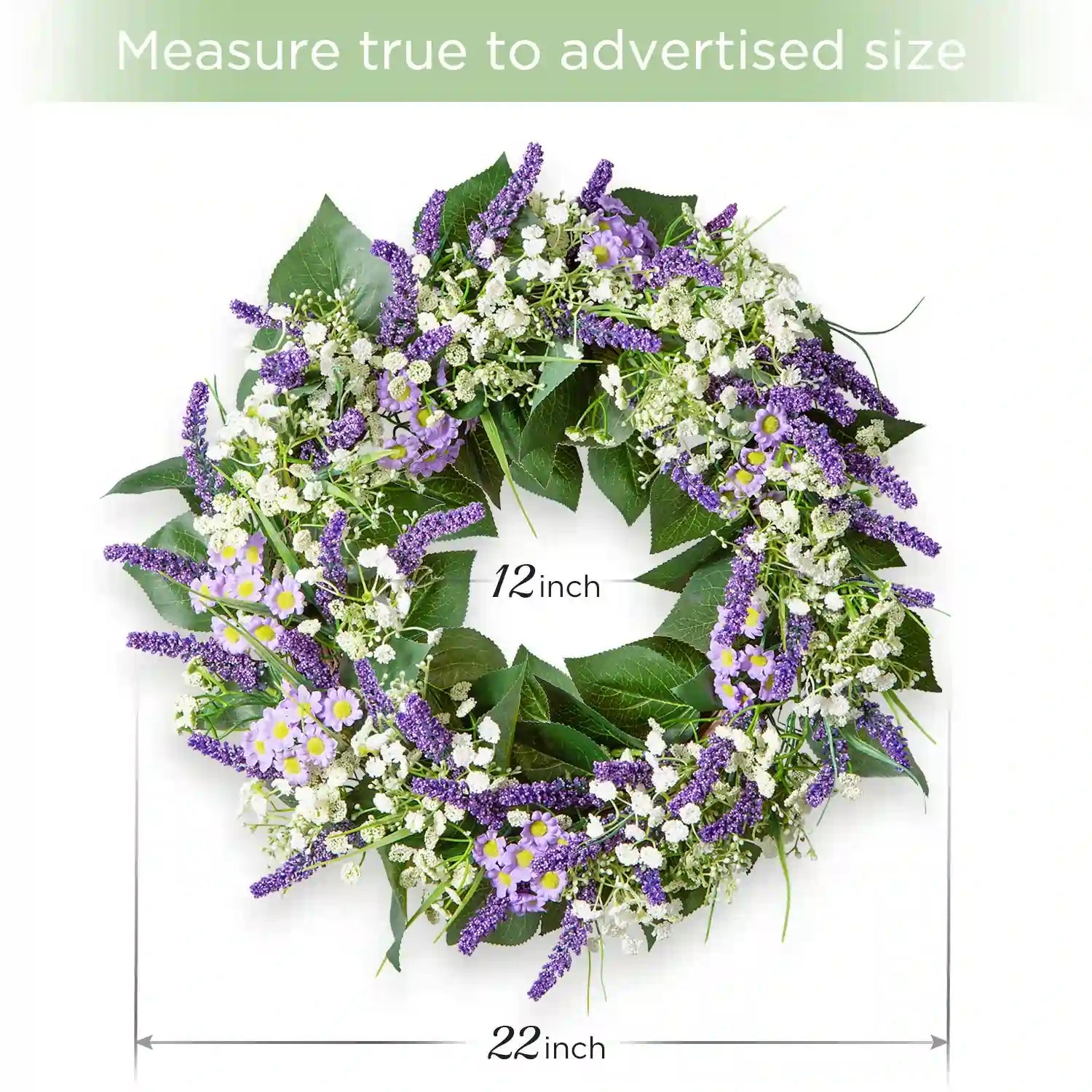 LIFEFAIR Summer Flower Wreath Size#color_purple02