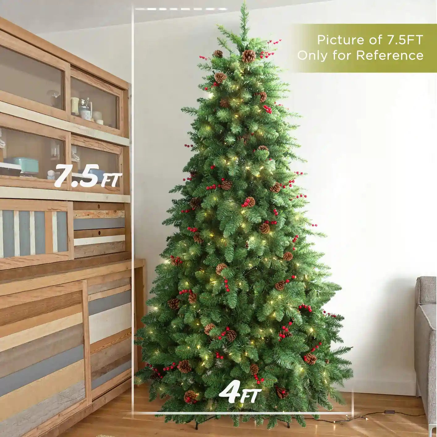LIFEFAIR 7.5FT Prelit Christmas Tree Size#size_7.5FT