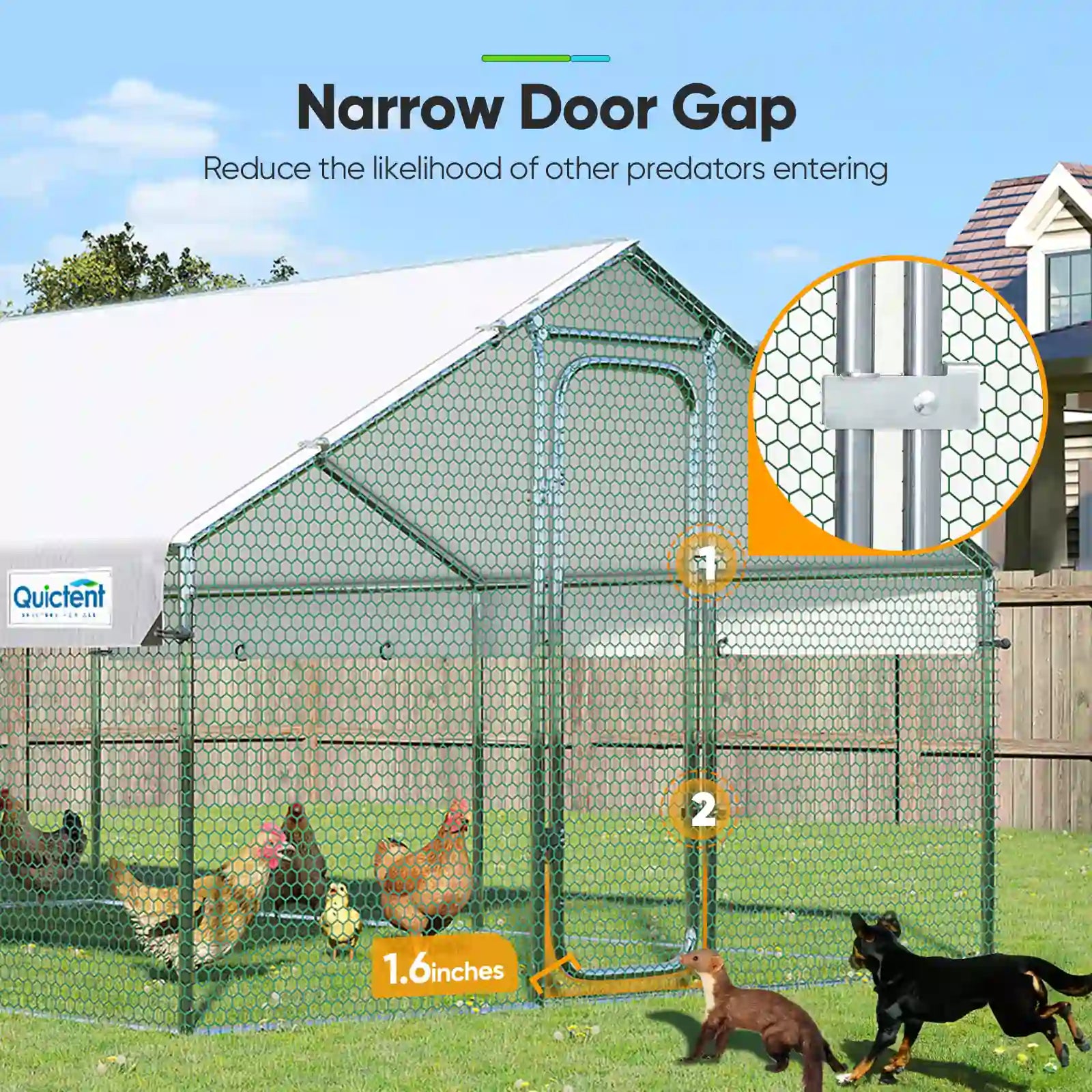 Narrow Door Gap#size_12x9FT WireMesh-with ladder