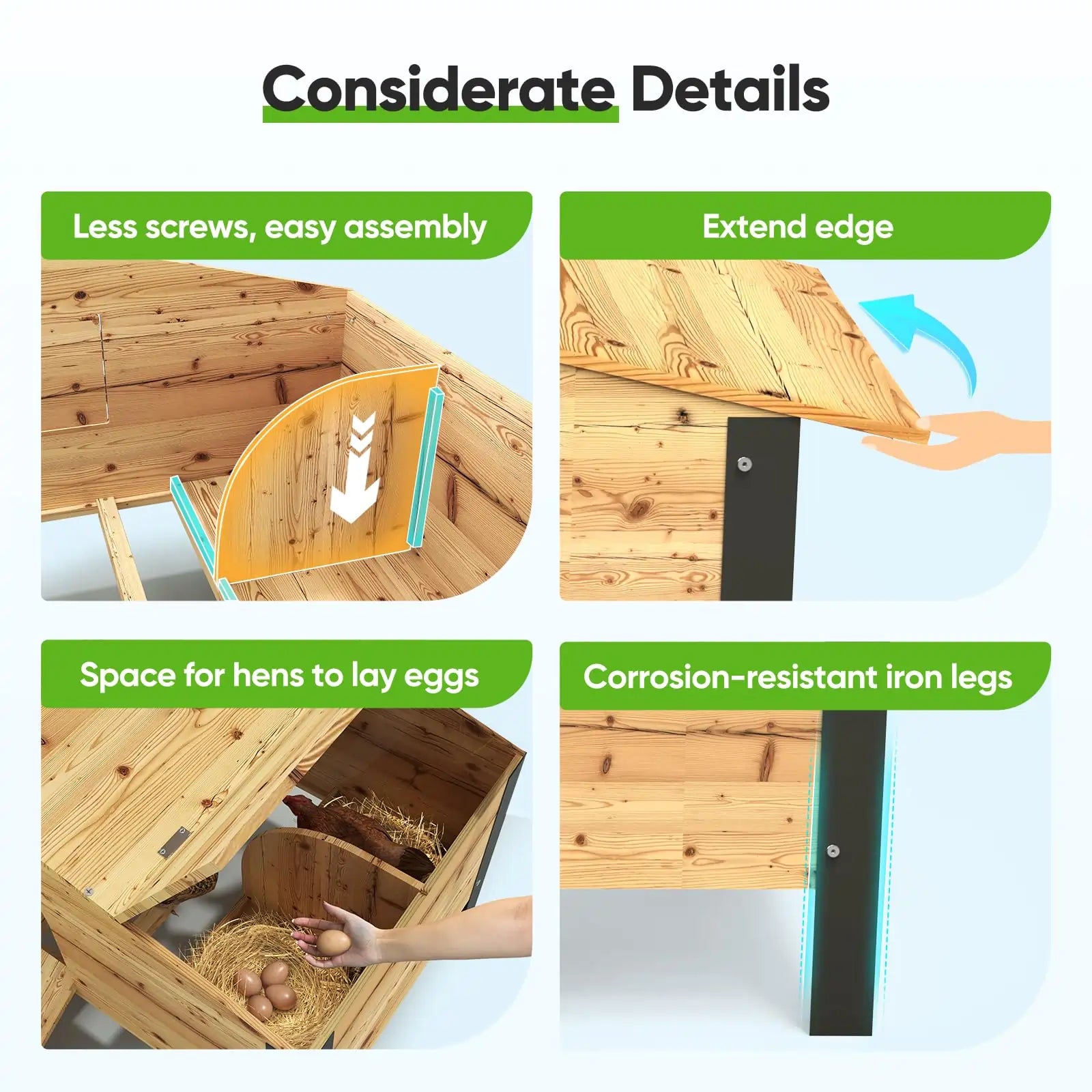 sturdy wooden nesting box#size_12x9FT with NestBox