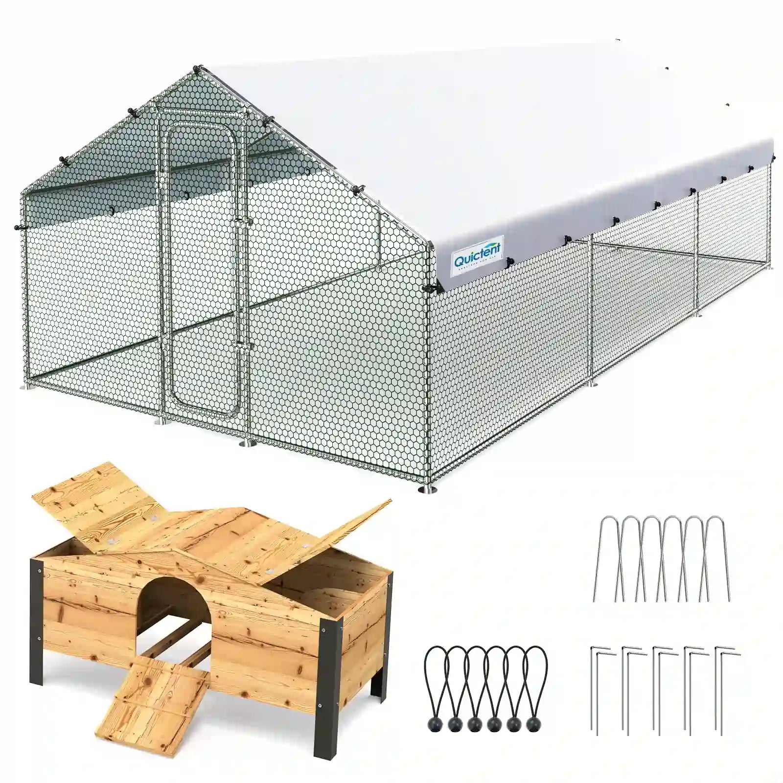 18x9x6.6FT Chicken Coop Run with Nesting Box#size_18x9FT with NestBox
