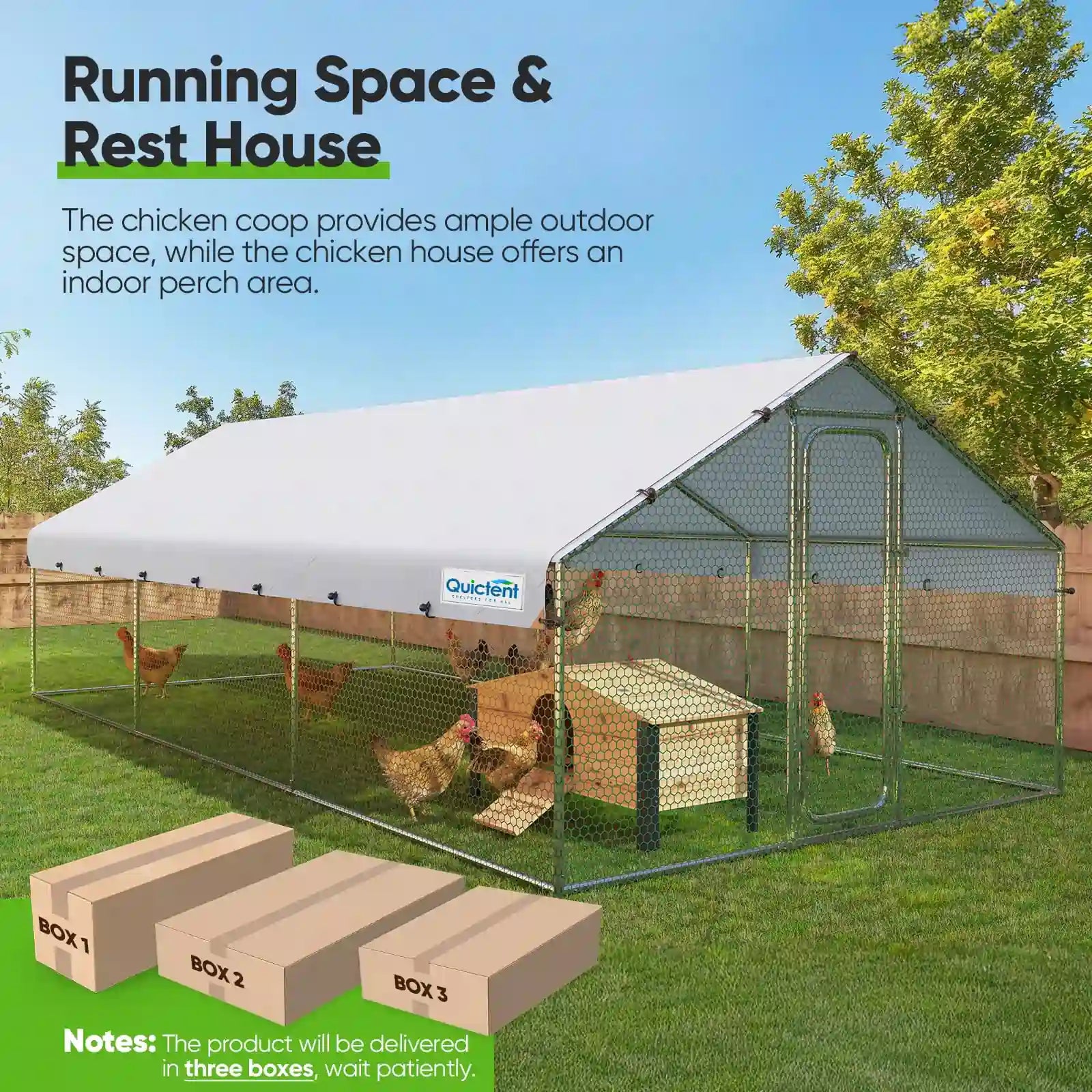keep your chickens dry and healthy#size_18x9FT with NestBox