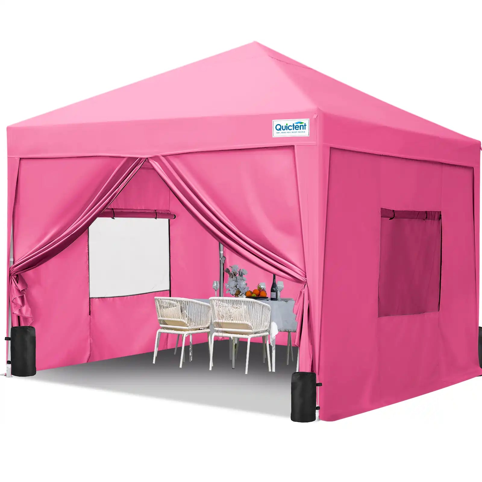Quictent Pop Up Canopy Tent Pink, 10x10ft#color_pink