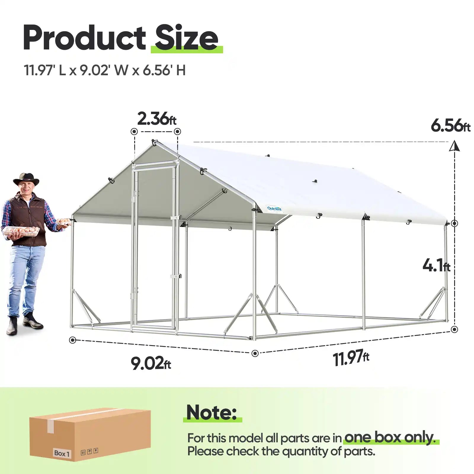 Chicken run size information#size_12x9ft w/Extended Wire
