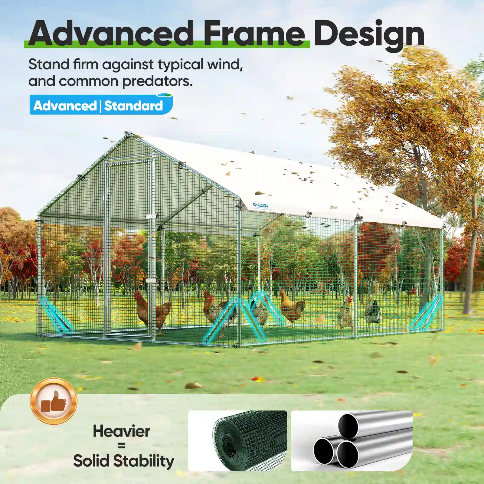 Stand firm against typical wind#size_12x9ft w/Extended Wire