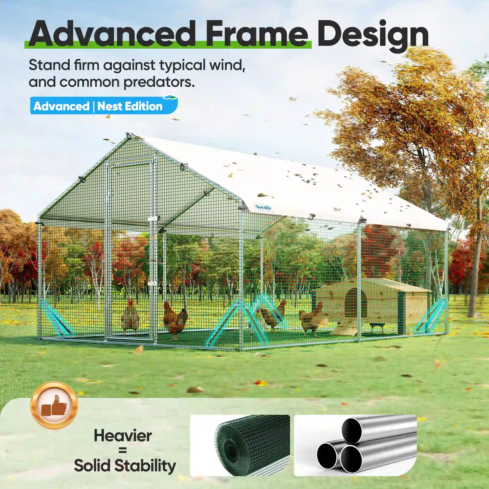 advanced frame design#size_12x9ft w/Extended Wire+NestBox