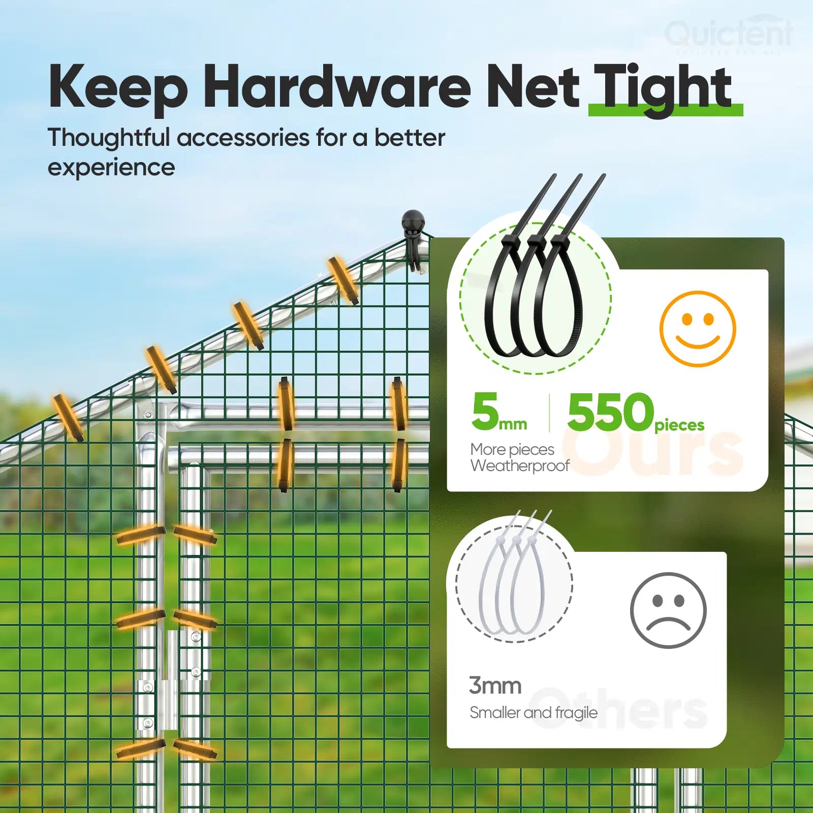 Hardware netting with clips#size_12x9ft w/Extended Wire+NestBox
