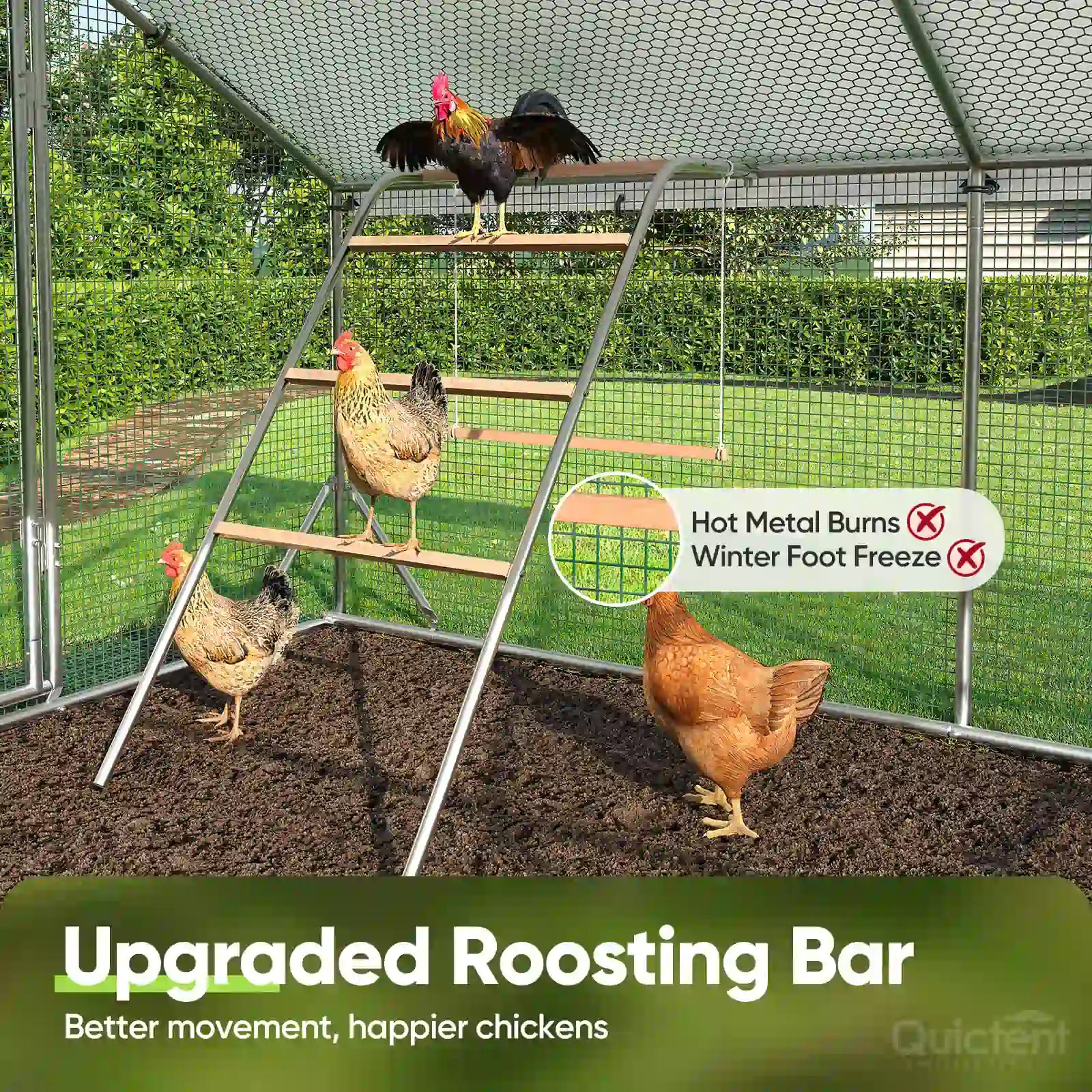 Upgraded roosting bar for chickens#size_18x9ft w/Extended Wire+Roosting Bar
